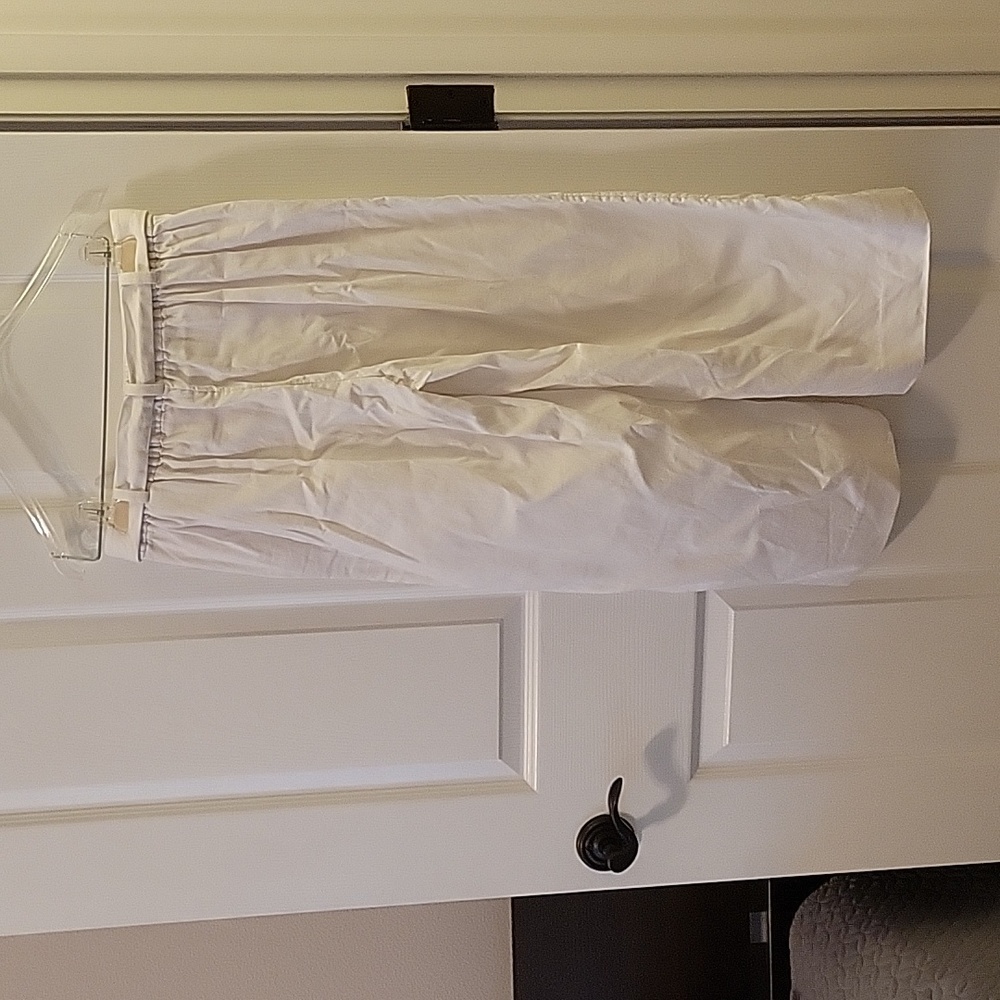 Banana Republic Cream Wide Leg Pants with Tie Waist - Picture 3 of 7